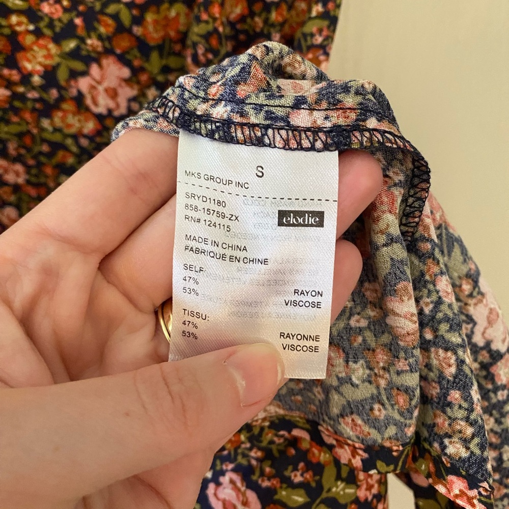 Elodie Floral Mini Dress NWT Size Women’s Small Short Sleeve Cottagecore - Picture 5 of 6